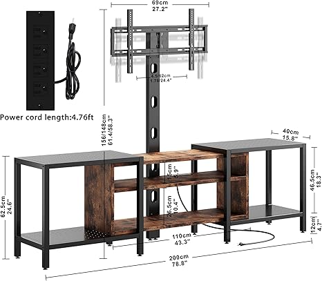 79" Iron TV Stand