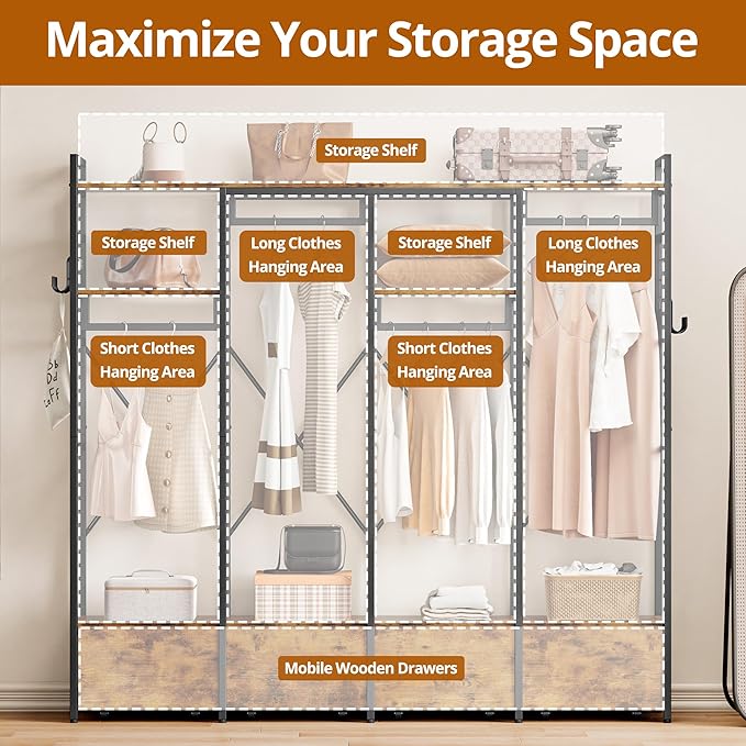 Iron free-standing Garment Racks